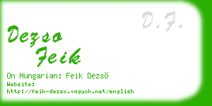 dezso feik business card